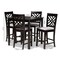 Baxton Studio Caron Gray Upholstered Espresso Finished 5-Piece Wood Pub Set 157-9598-9776 - alternate 2